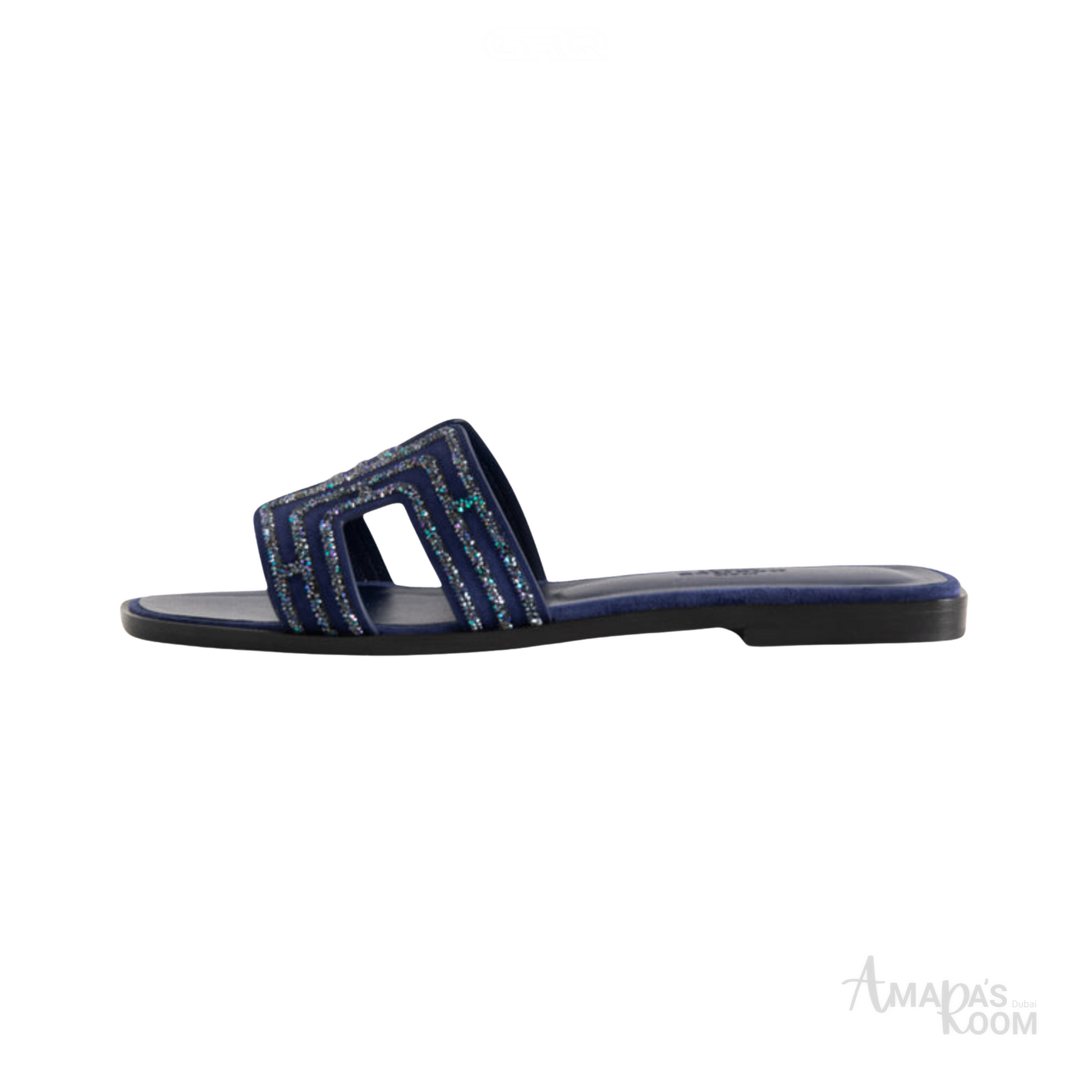 Oran Suede Slides – Navy Blue – Amara UAE