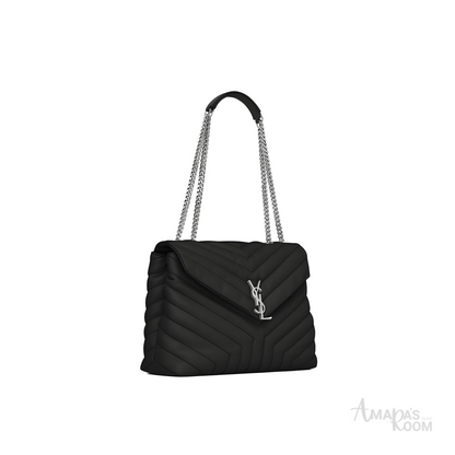YSL Bag | Loulou Black Silver