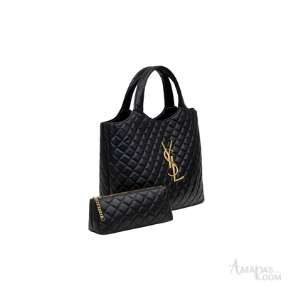 YSL Bag | Icare Maxi Quilted Black