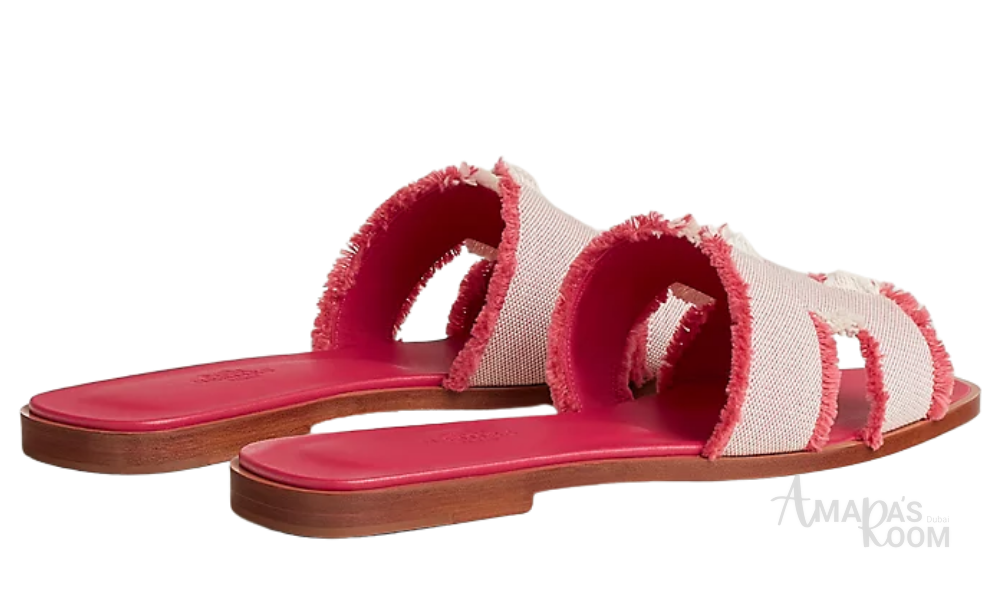 Oran Leather Slides – Raspberry – Amara UAE image 3
