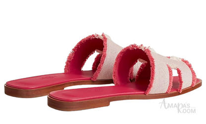 Oran Leather Slides – Raspberry – Amara UAE image 3