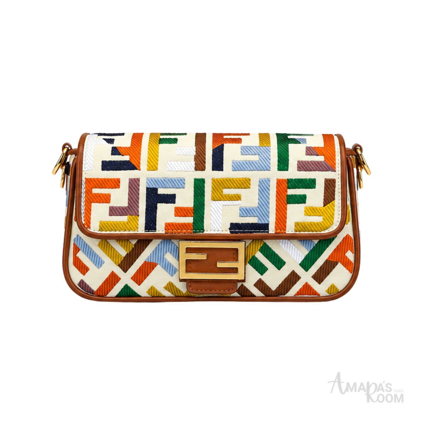 Fendi Multicolor Canvas Baguette Bag - image 1