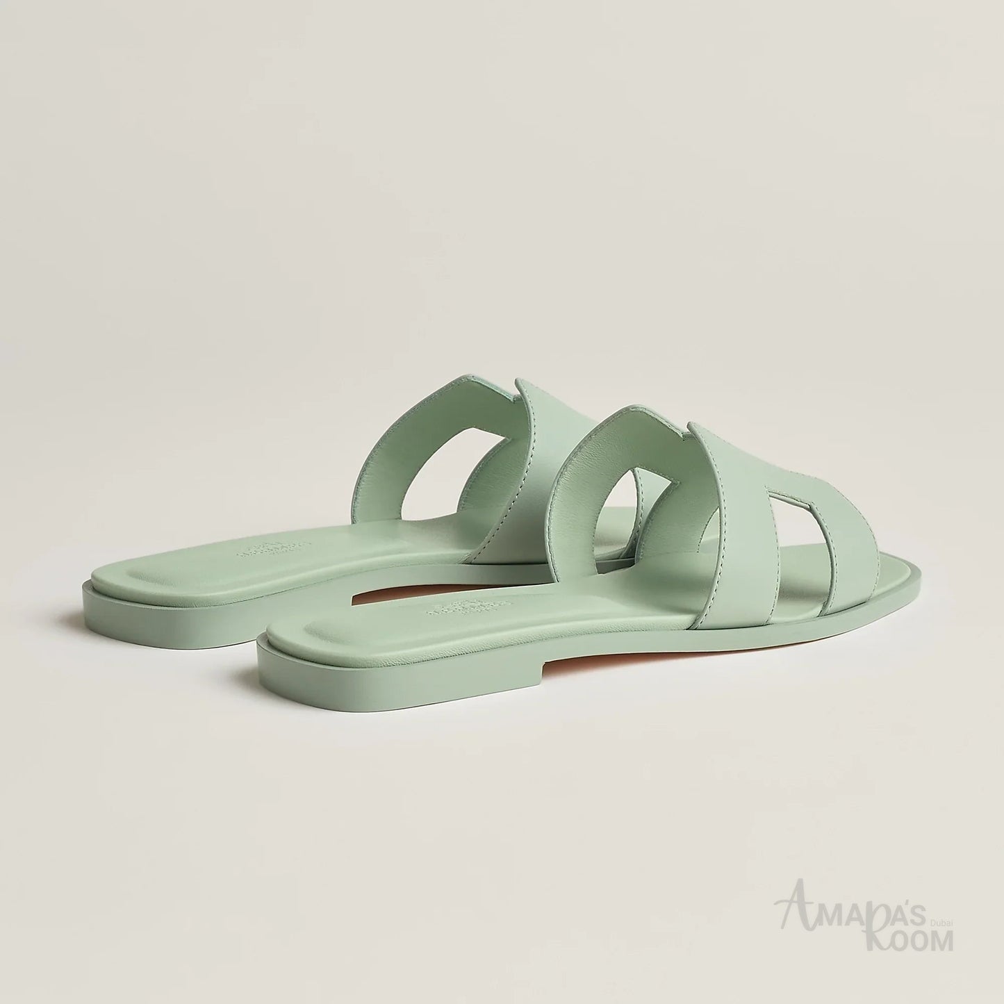 Oran Leather Slides – Forest Green – Amara UAE image 3
