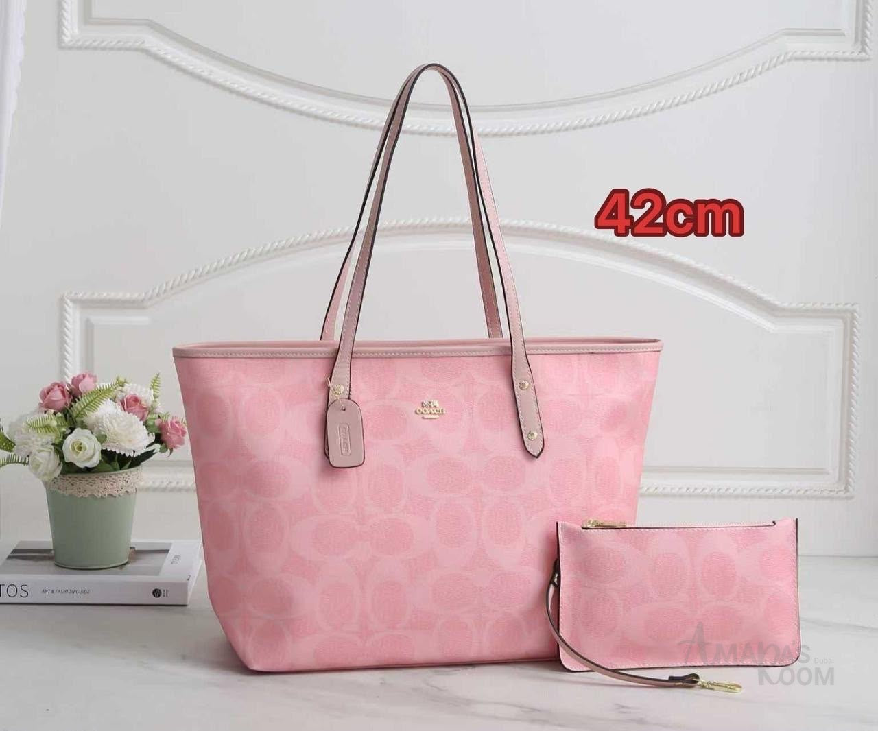 Coach Bag City Tote in Signature Canvas Powder Pink