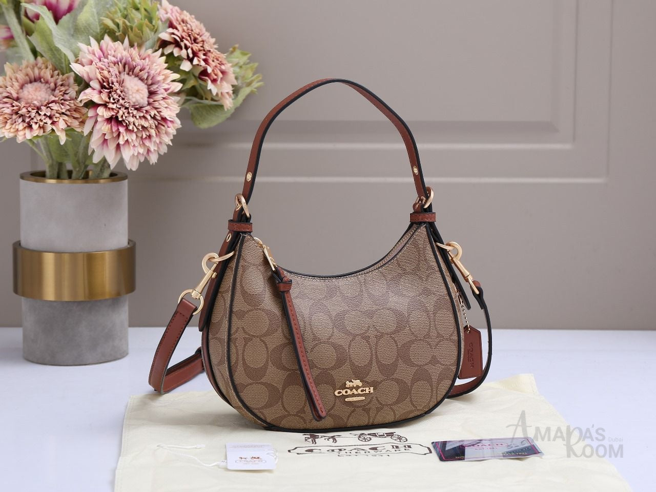 Coach Bag | Kleo Hobo Signature Canvas Mocha Sand