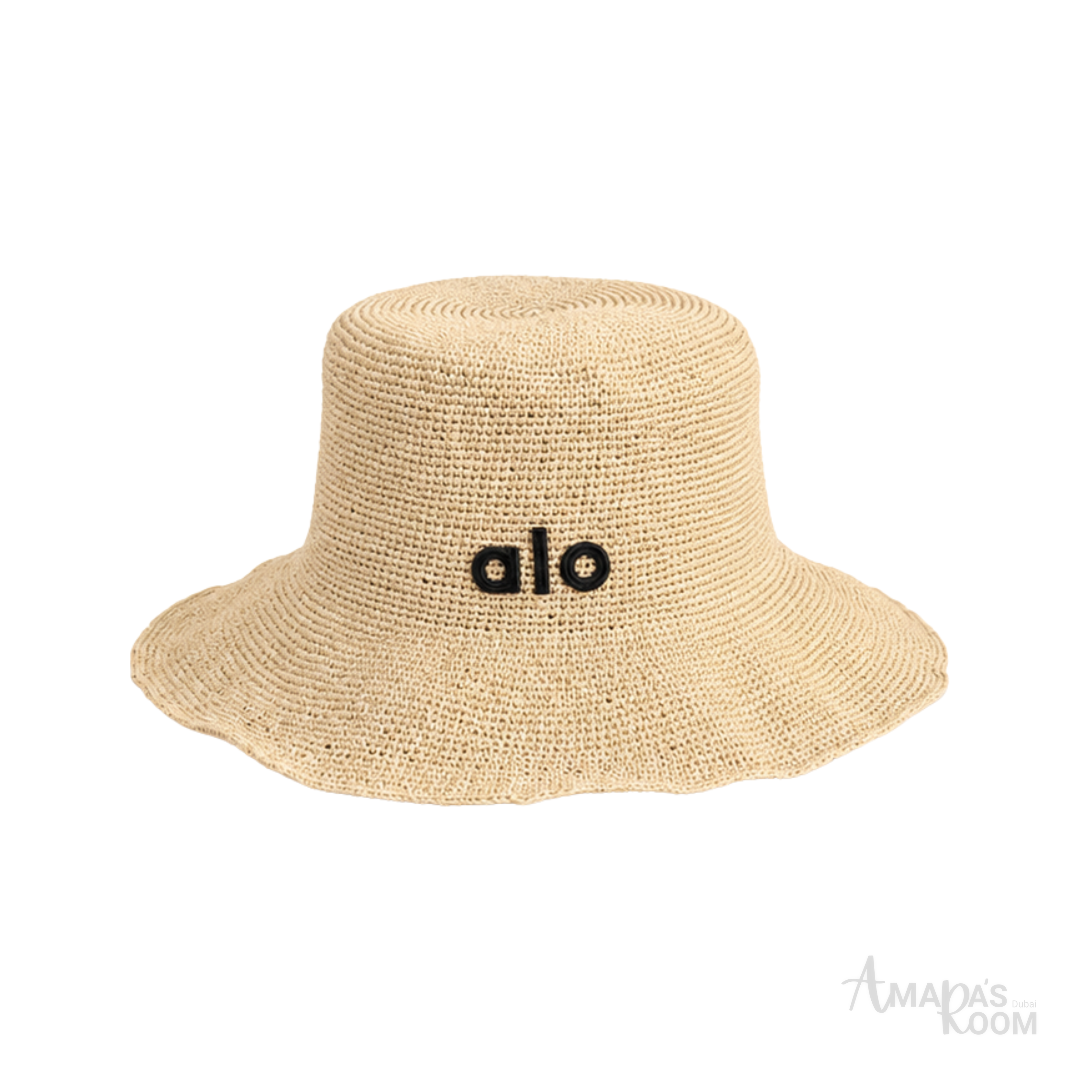 Alo Yoga Woven Raffia Bucket Cap Natural Beige