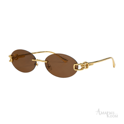 Gentle Monster Sunglasses Rimless Oval Gold Frame