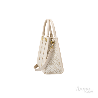 Tory Burch Bag | T Monogram Mini Tote Ivory