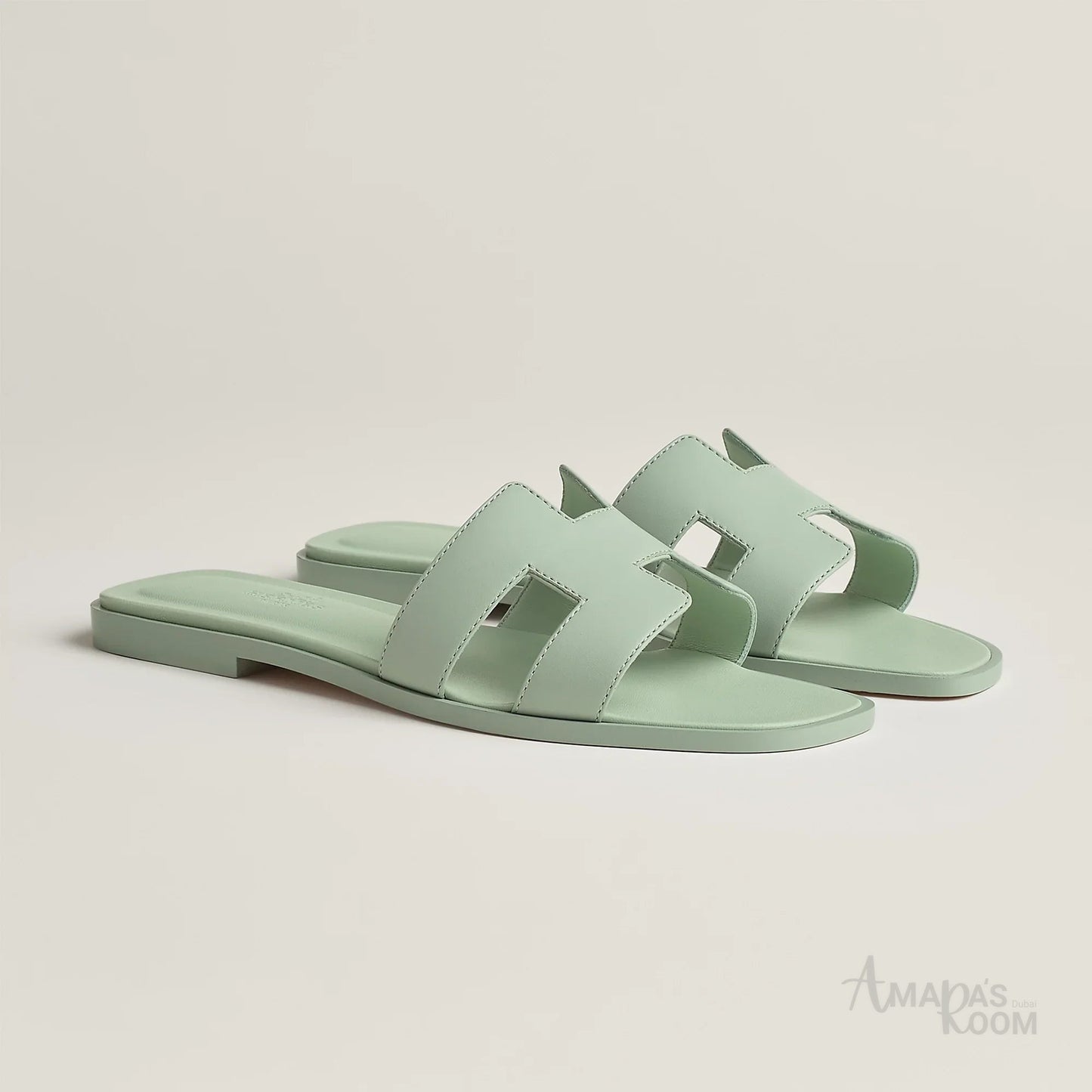 Oran Leather Slides – Forest Green – Amara UAE image 2