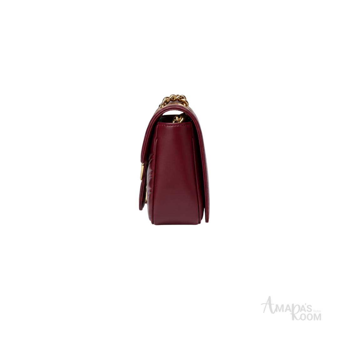 Gucci Marmont Matelassé Shoulder Burgundy Leather Bag