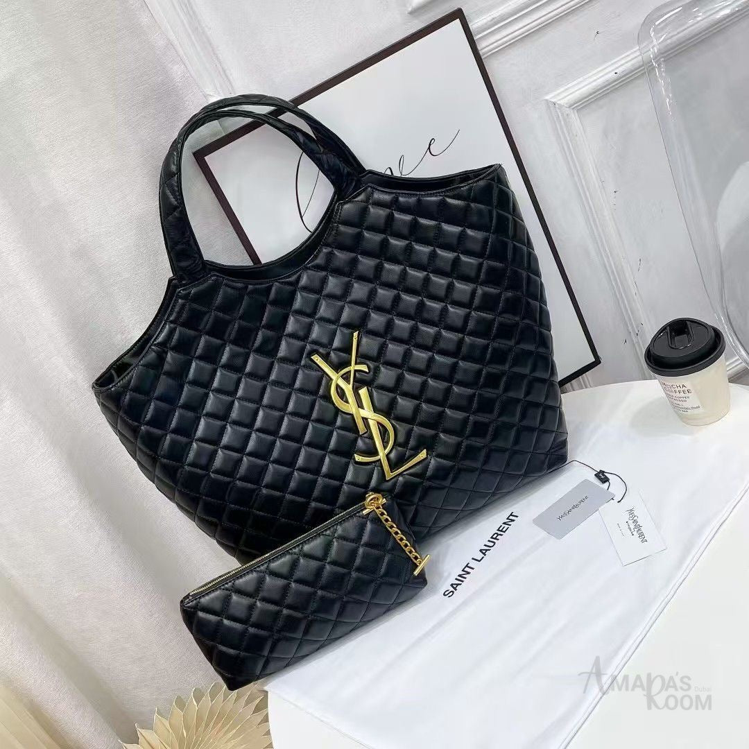 YSL Bag | Icare Maxi Quilted Black