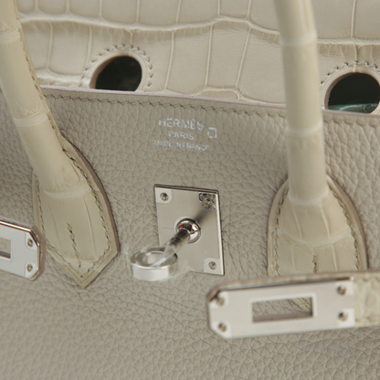 Hermès Bag | Birkin 25 Crocodile Light Grey