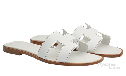 Oran Leather Slides – Pure White – Amara UAE image 2