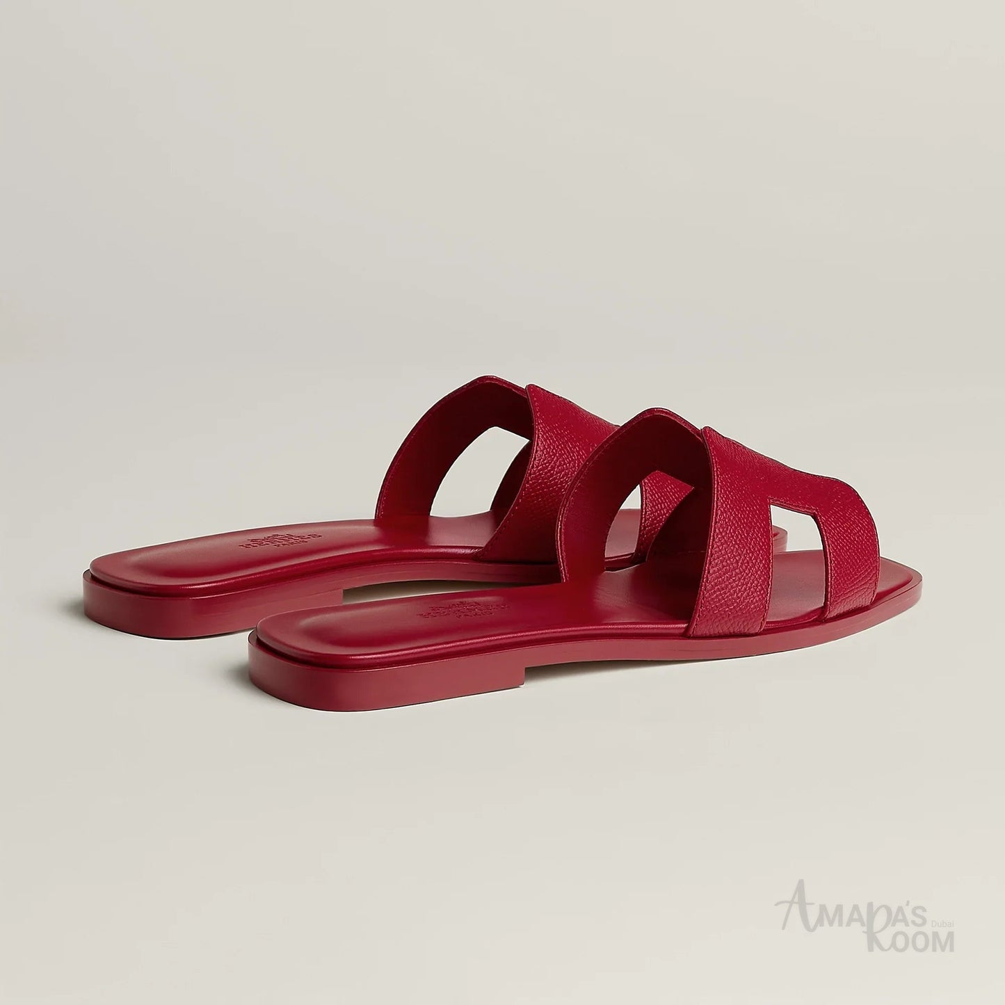 Oran Leather Slides – Rouge – Amara UAE image 3