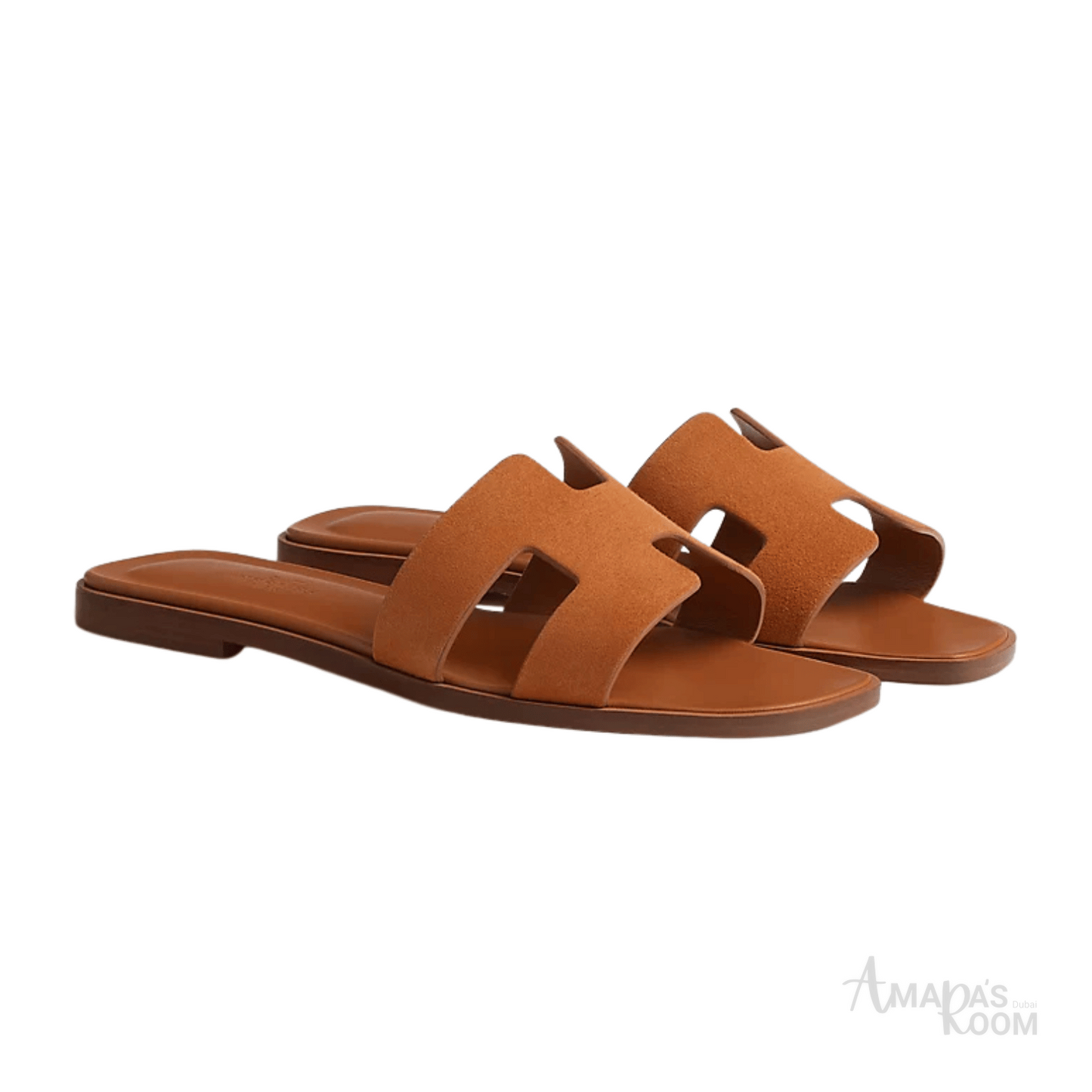 Oran Leather Slides – Classic Brown – Amara UAE image 3