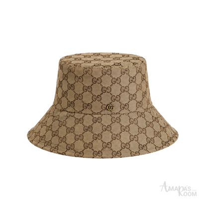 Gucci GG Canvas Bucket Hat Beige Brown – product view
