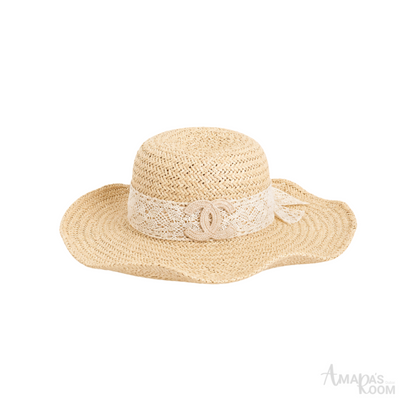 Chanel Straw Sun Cap Distinct Beige Straw Texture