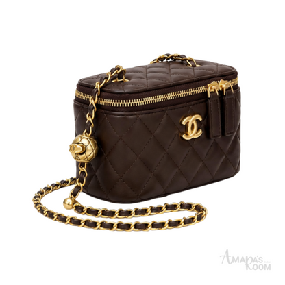 Chanel Pearl Crush Vanity Case Burgundy Bag