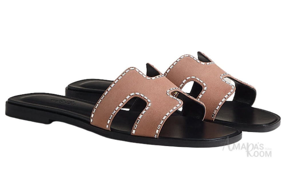 Oran Leather Slides – Pearl Pink – Amara UAE image 2