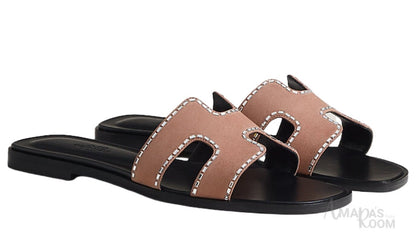 Oran Leather Slides – Pearl Pink – Amara UAE image 2