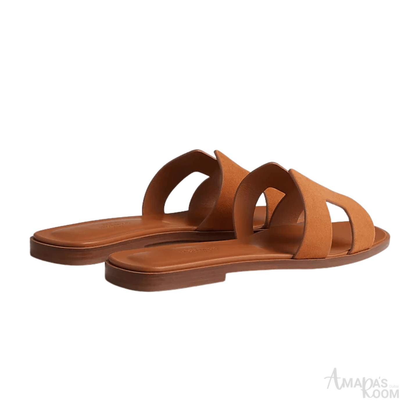 Oran Leather Slides – Classic Brown – Amara UAE image 2
