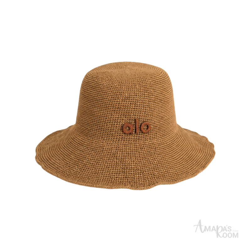 Alo Yoga Woven Straw Bucket Cap Tan