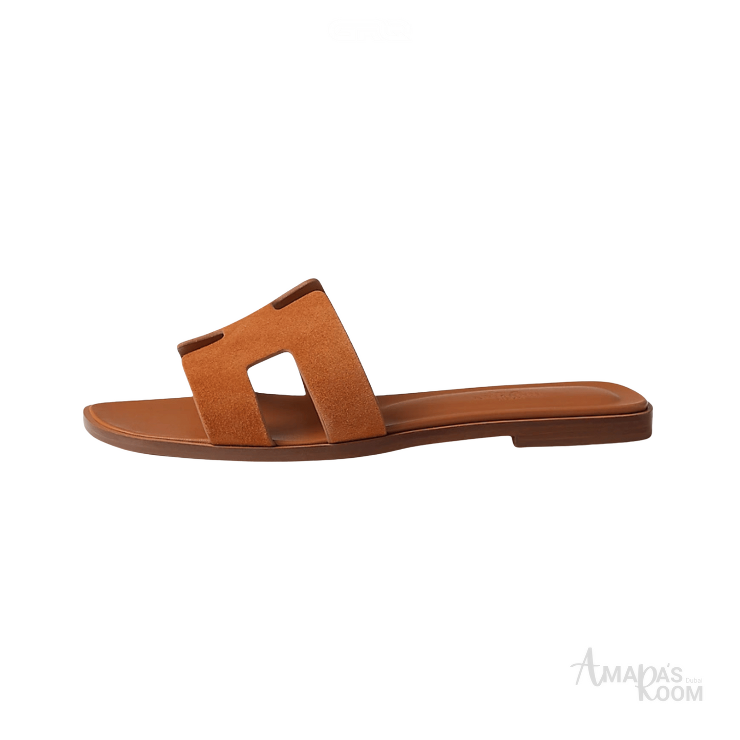 Oran Leather Slides – Classic Brown – Amara UAE