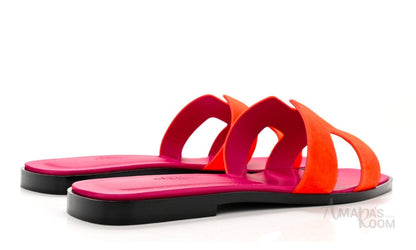 Oran Suede Slides – Vibrant Orange – Amara UAE image 4