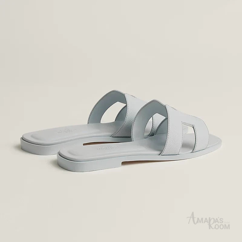 Oran Leather Slides – Ice White – Amara UAE image 3