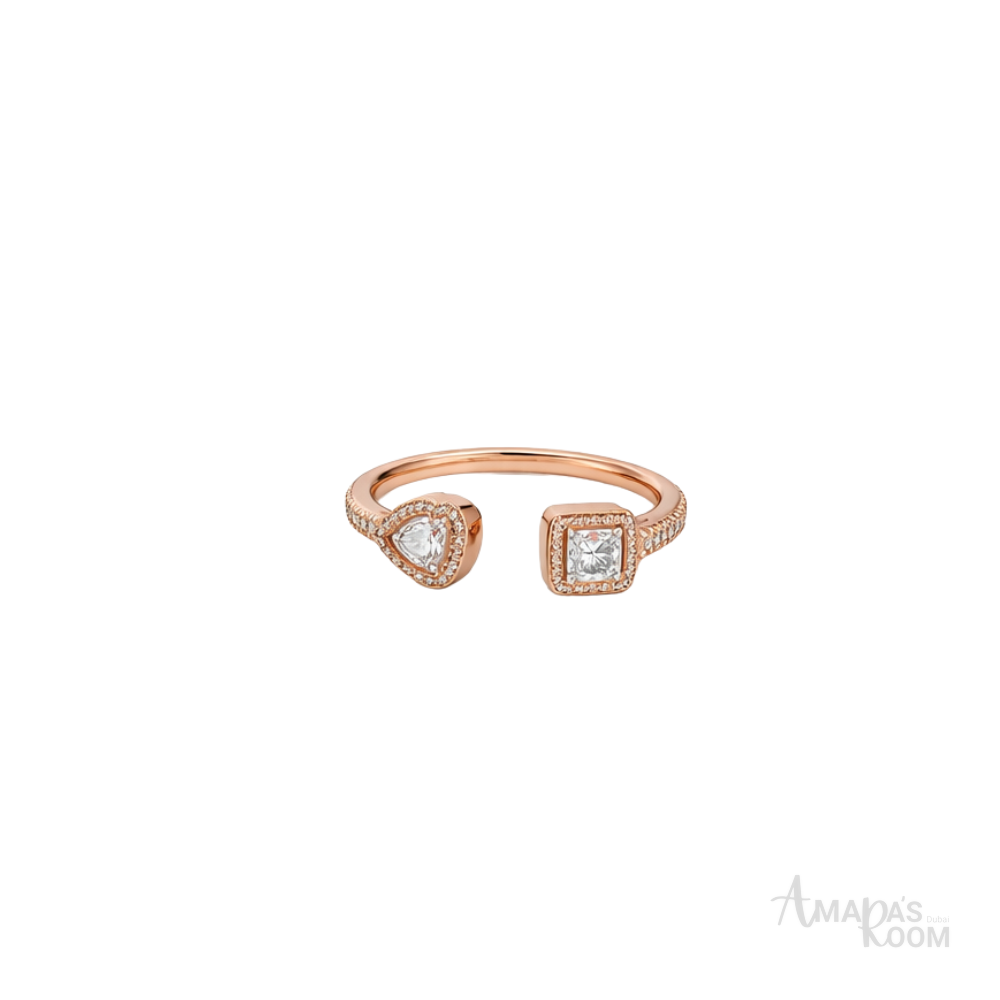 Messika Jewelry | Pave Bangle Ring Pink Gold Diamonds