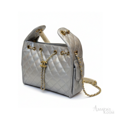 Chanel Bag | 25 Bucket Bag Leather Sliver