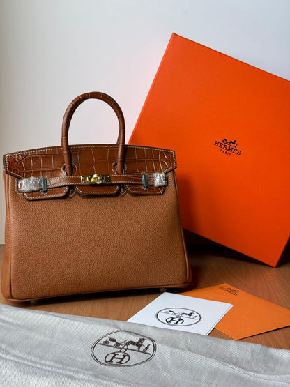 Hermès Bag | Birkin 25 Crocodile Tan Gold