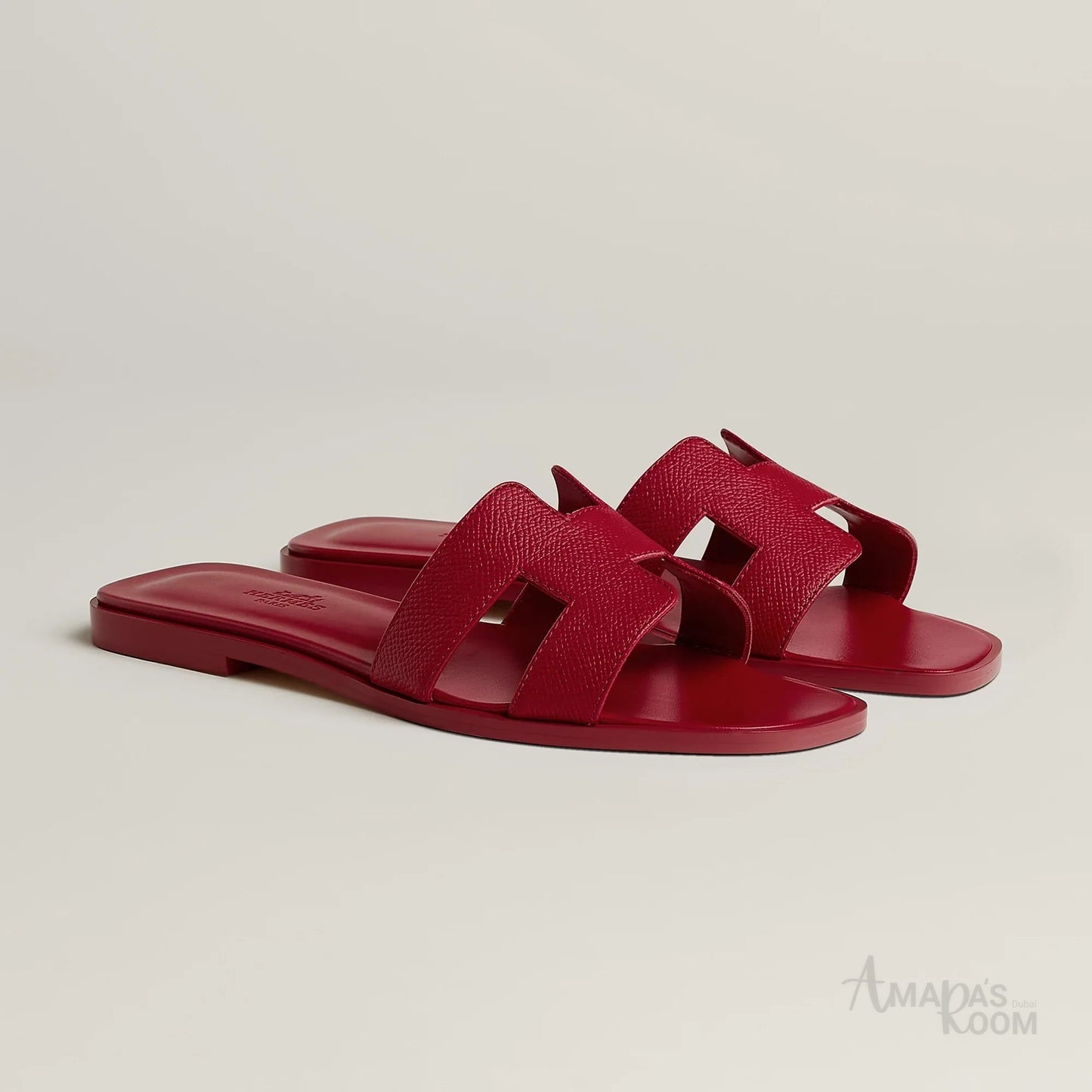 Oran Leather Slides – Rouge – Amara UAE image 2