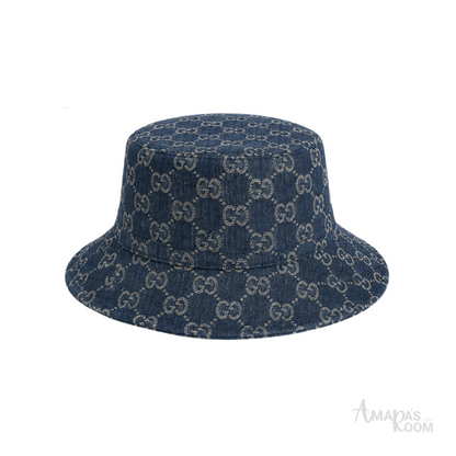 Gucci Cap Canvas Bucket Navy Blue