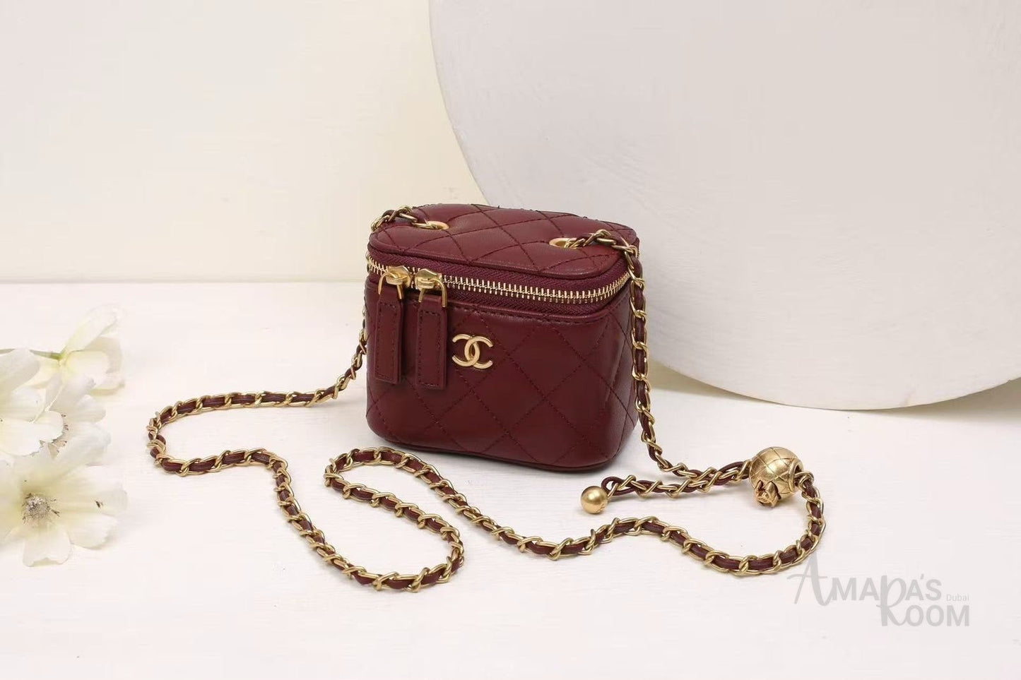 Chanel Bag Lambskin Quilted Mini Vanity Case Chain